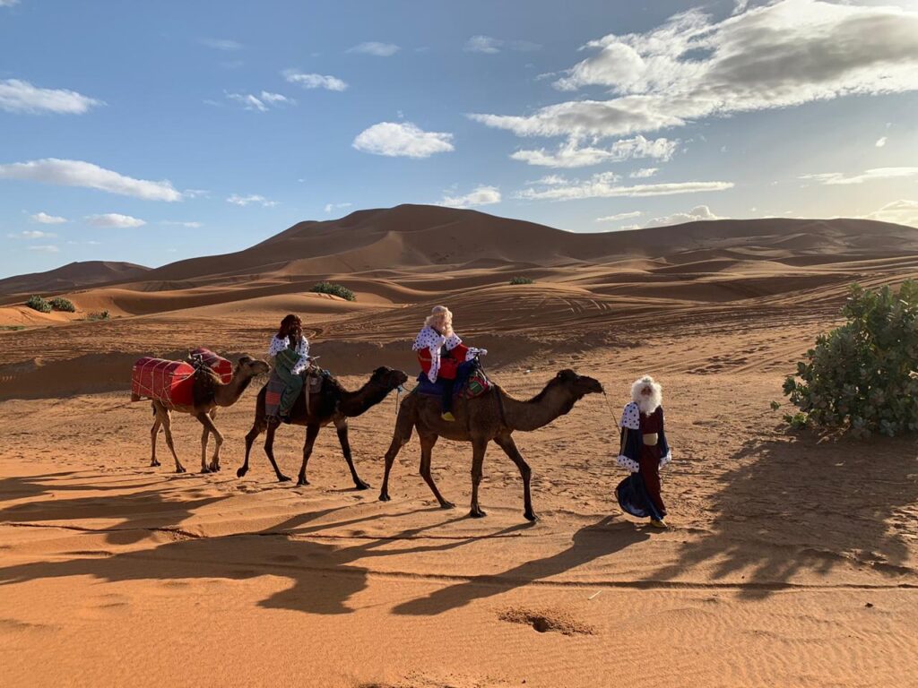 reyes magos en el desierto de Marruecos