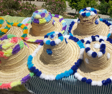 tipical straw hats Excursion to Chaouen from Tangier Morocco