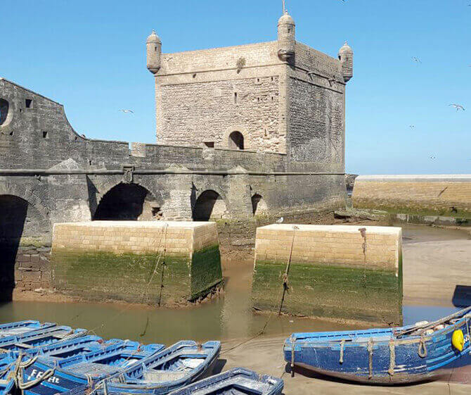 Fortaleza en el puerto Essaouira